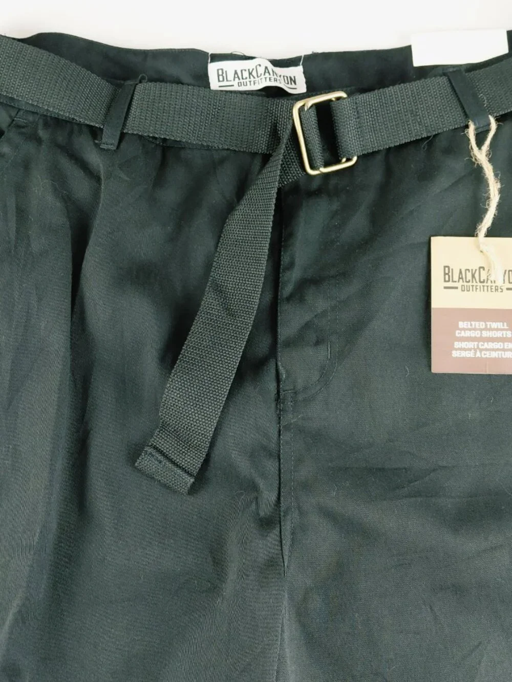 BlackCanyon Twill Cargo Shorts with Belt Men's Size 42 Black Pockets